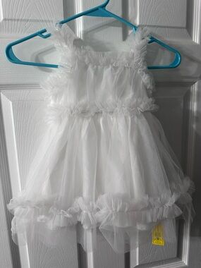 SHEIN White Layered Tulle Dress for Baby